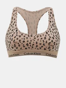 Calvin Klein Beige Bra with Leopard Pattern Unlined Bralette Calvin Kle - Women