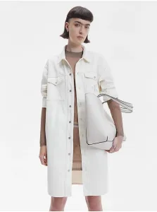 Rifľové bundy pre ženy Calvin Klein Jeans - biela #586572