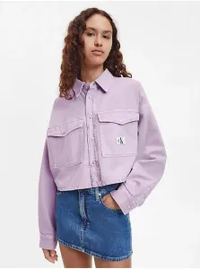 Rifľové bundy pre ženy Calvin Klein Jeans - svetlofialová