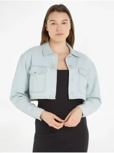 Rifľové bundy pre ženy Calvin Klein Jeans - svetlomodrá #6262897