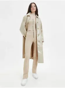 Trenčkoty a ľahké kabáty pre ženy Calvin Klein Jeans - krémová