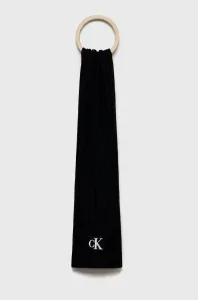 Detský šál Calvin Klein Jeans čierna farba, s nášivkou