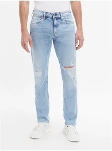 Slim fit pre mužov Calvin Klein Jeans - svetlomodrá