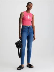 Skinny fit pre ženy Calvin Klein Jeans - tmavomodrá #6262930