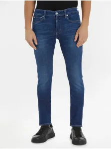 Tmavomodré pánske slim fit džínsy Calvin Klein Jeans #7143049