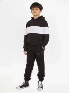 Detská bavlnená tepláková súprava Calvin Klein Jeans čierna farba #7142788