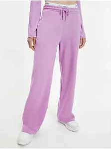 Bavlnené tepláky Calvin Klein Jeans dámske, fialová farba, jednofarebné