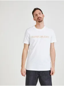 Biele pánske tričko s potlačou Calvin Klein #630791