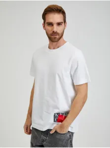 Tričká s krátkym rukávom pre mužov Calvin Klein Jeans - biela #5141307
