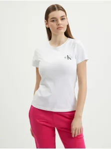 Tričká s krátkym rukávom pre ženy Calvin Klein Jeans - biela #582043