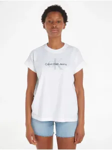Tričká s krátkym rukávom pre ženy Calvin Klein Jeans - biela #6263207