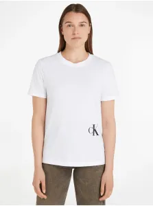 Tričká s krátkym rukávom pre ženy Calvin Klein Jeans - biela #6067719