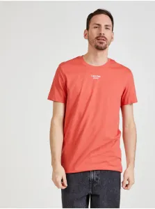 Koralové pánske tričko Calvin Klein