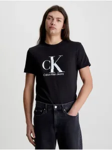 Bavlnené tričko Calvin Klein Jeans čierna farba, s potlačou #4982634