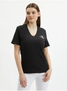 Tričká s krátkym rukávom pre ženy Calvin Klein Jeans - čierna, biela #6611413