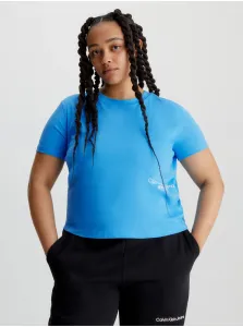 Tričká s krátkym rukávom pre ženy Calvin Klein Jeans - modrá #6263193