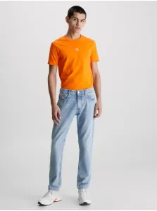 Tričká s krátkym rukávom pre mužov Calvin Klein Jeans - oranžová #6263127