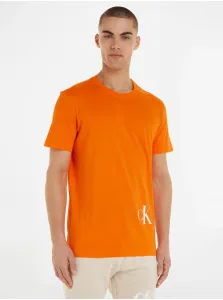 Tričká s krátkym rukávom pre mužov Calvin Klein Jeans - oranžová #6068549