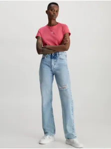 Tričká s krátkym rukávom pre ženy Calvin Klein Jeans - tmavoružová #6067714