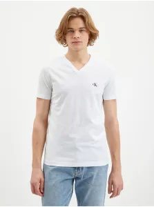 Tričko Calvin Klein Jeans pánsky, biela farba, jednofarebné