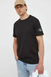 Bavlnené tričko Calvin Klein Jeans čierna farba,s nášivkou,J30J323489