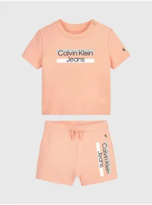 Detská súprava Calvin Klein Jeans oranžová farba