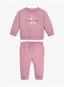 Sada dievčenskej mikiny a teplákov v ružovej farbe Calvin Klein Jeans #7142663