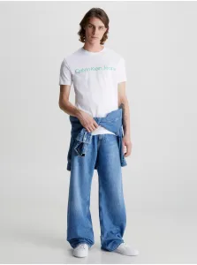 Tričká s krátkym rukávom pre mužov Calvin Klein Jeans - biela #6263136