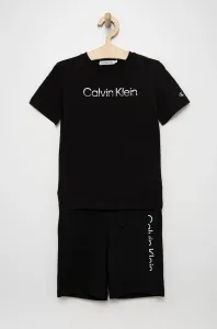 Detská bavlnená súprava Calvin Klein Jeans čierna farba