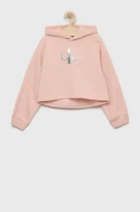 Detská mikina Calvin Klein Jeans ružová farba, s potlačou #296937