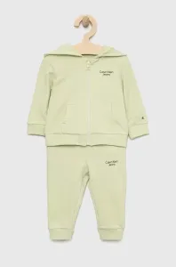 Detská tepláková súprava Calvin Klein Jeans zelená farba #7008005