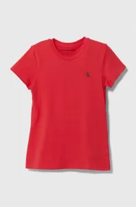 Detské bavlnené tričko Calvin Klein Jeans 2-pak červená farba