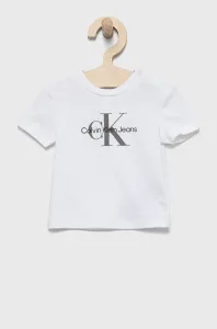 Detské tričko Calvin Klein Jeans biela farba, s potlačou #6497684