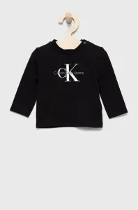 Detské tričko s dlhým rukávom Calvin Klein Jeans čierna farba, s potlačou #6218986