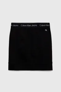 Dievčenská sukňa Calvin Klein Jeans čierna farba, mini, puzdrová