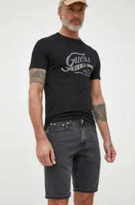 Rifľové krátke nohavice Calvin Klein Jeans pánske, šedá farba #8738232