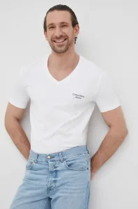 Tričko Calvin Klein Jeans pánske, biela farba, s potlačou