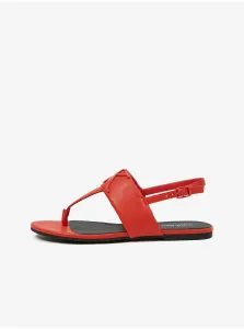 Kožené sandále Calvin Klein Jeans dámske, červená farba, #630834
