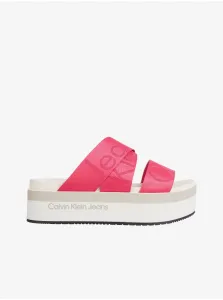 Šľapky Calvin Klein Jeans FLATFORM SANDAL WEBBING dámske, ružová farba, na platforme, YW0YW00966 #6068447