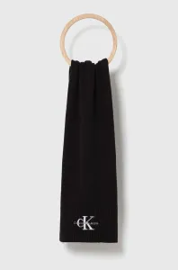 Bavlnený šál Calvin Klein Jeans čierna farba, jednofarebný