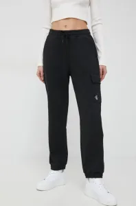 Bavlnené tepláky Calvin Klein Jeans dámske, čierna farba, jednofarebné #4247792