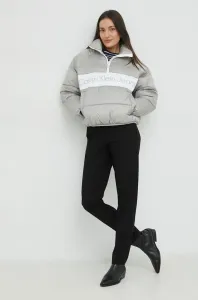 Bunda Calvin Klein Jeans dámska, šedá farba, zimná, oversize #7558864