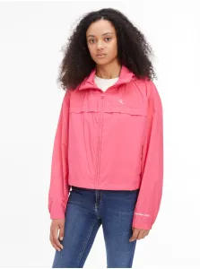 Vetrovka Calvin Klein Jeans ružová farba, prechodná