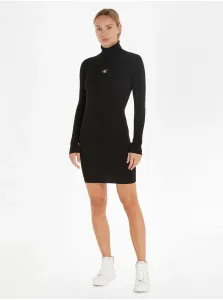 Čierne dámske svetrové šaty s rolákom Calvin Klein Jeans #7506311