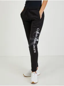 Tepláky Calvin Klein Jeans dámske, čierna farba, jednofarebné