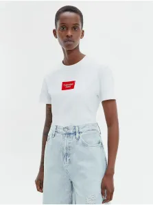 Biele tričká Calvin Klein Jeans