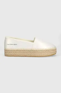 Espadrilky Calvin Klein Jeans ESPADRILLE FLATFORM biela farba, na platforme, YW0YW01241