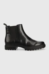 Kožené topánky chelsea Calvin Klein Jeans Cleated Chelsea Boot dámske, čierna farba, na platforme, #8728971