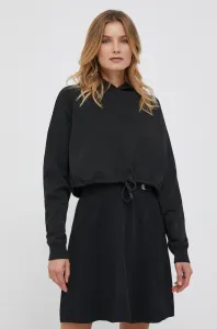 Mikina Calvin Klein Jeans dámska, čierna farba, s kapucňou, s potlačou #8765232