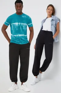Nohavice Calvin Klein Jeans čierna farba, jednofarebné